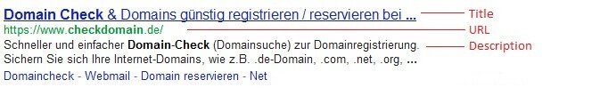 "Domain Check" in den SERPs