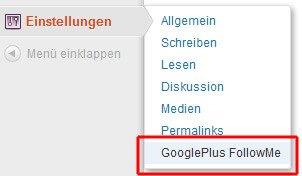Einstellungen -> GooglePlus FollowMe