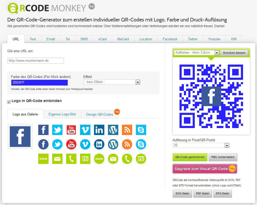 QR-Codes mit QRCode Monkey erstellen