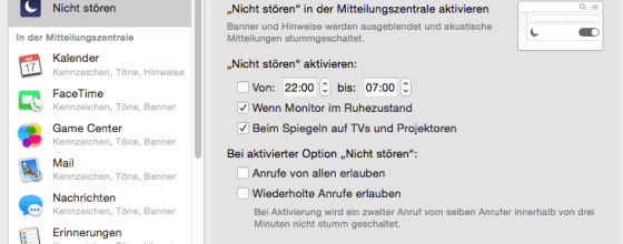 "Ruhe bitte": Gar kein Problem - die Nicht-Stören-Funktion ist mit wenigen Klicks aktiviert. Screenshot: S. Cantzler