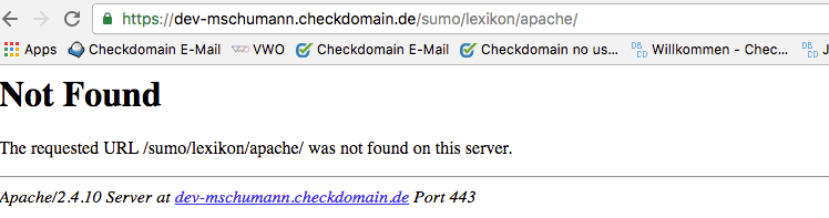Eine Fehlermeldung vom Apache Web Server