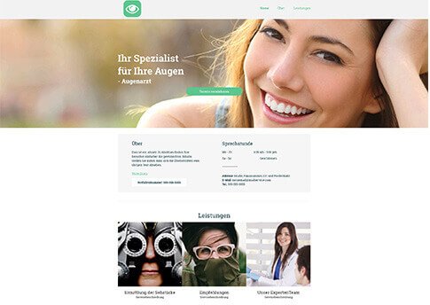 Homepage Baukasten, Vorlage für Augenarzt Homepage