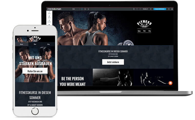 Homepage Baukasten, Vorlage fr Fitness-Blog