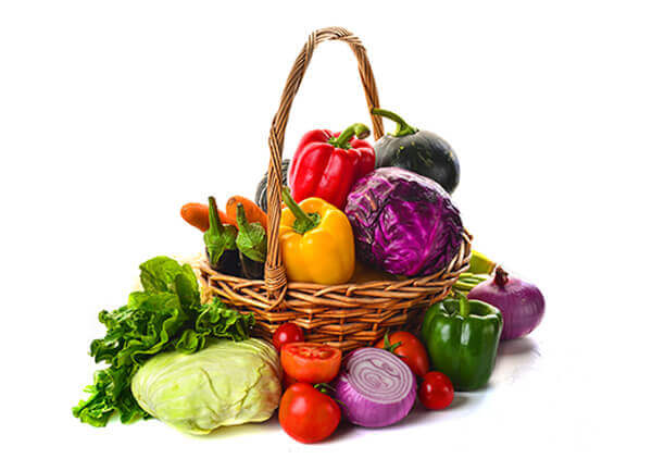 Website Builder, Food Blog, Shopping basket with vegetables