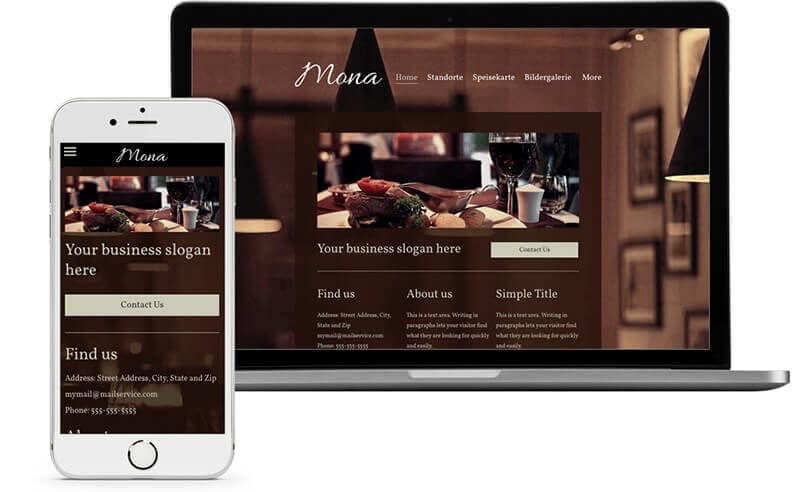 website builder template for a gastronomy website