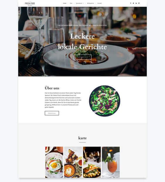 Homepage Baukasten, Vorlage fr Gastronomie-Website
