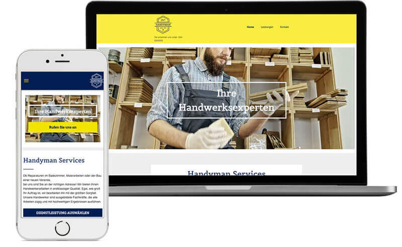 Homepage Baukasten, Vorlage fr Handwerker Website