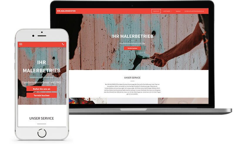 website builder, template for a painting service website