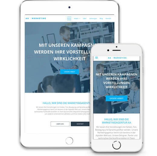 website builder, template for your own website/homepage on IPhone and IPad