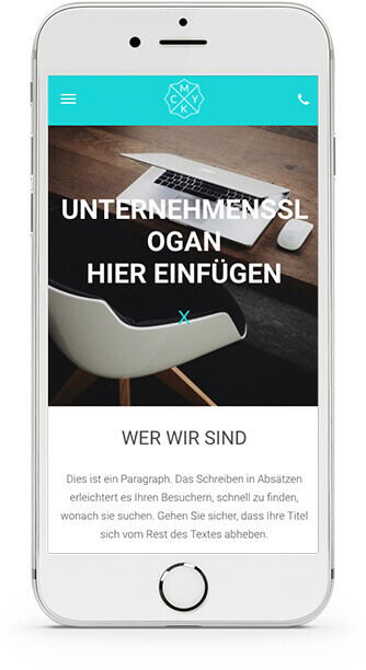 Homepage-Baukasten, Vorlage fr eigene Website/Homepage, iPhone Ansicht