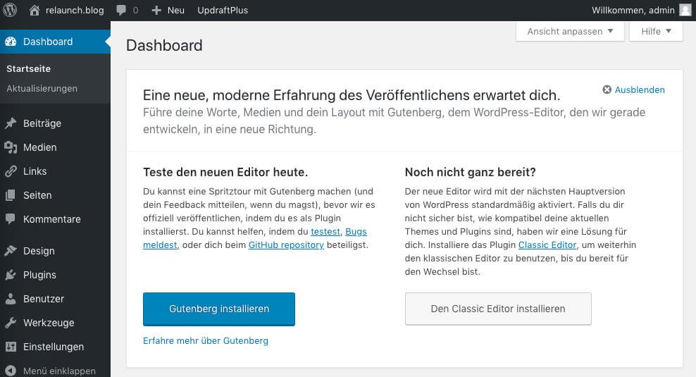 Gutenberg is proposed for testing in the current WordPress version