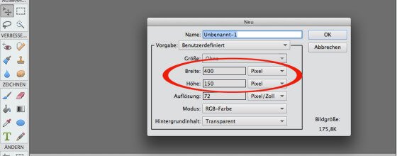 How big can the header be? That always depends on your template. Screenshot: Sandra Cantzler