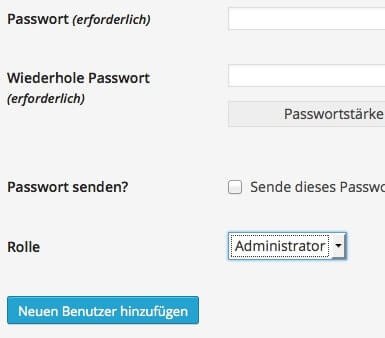 To delete the old username, a new one must be added - including a new, secure password. Screenshot: S. Cantzler