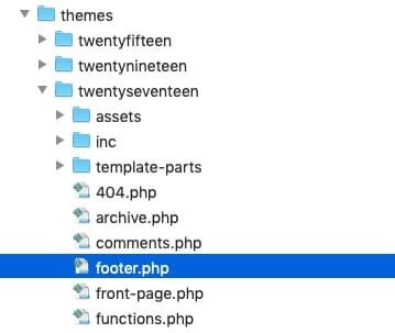 footer.php in the Partent-Template directory