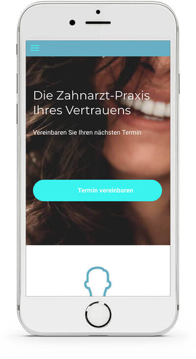 Homepage Baukasten, Vorlage fr Zahnarzt Homepage, iPhone Ansicht